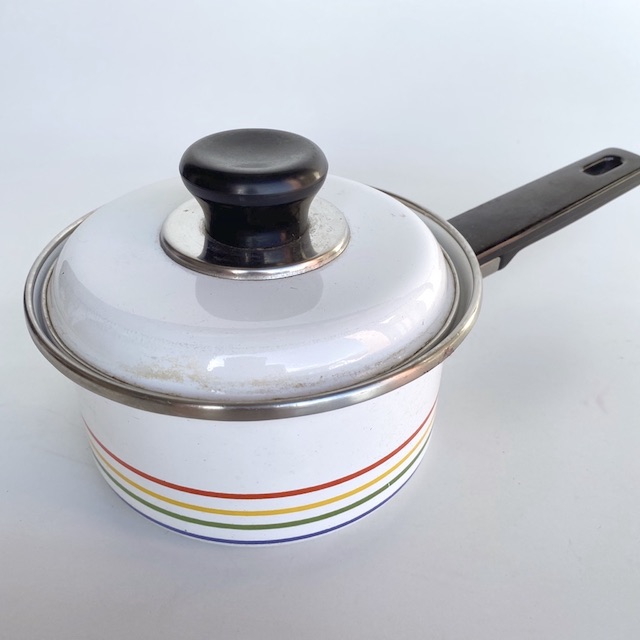 POTS n PANS, Patterned White Stripe Saucepan